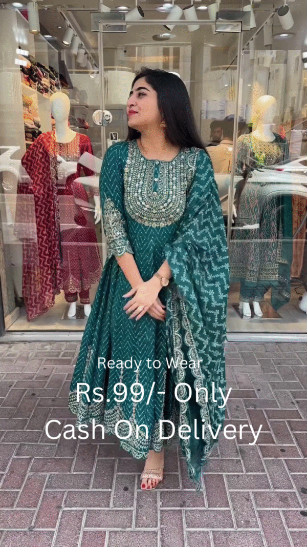 Graceful Mirror-Work Kurta Set – Multi-Color Options Available - Image 6