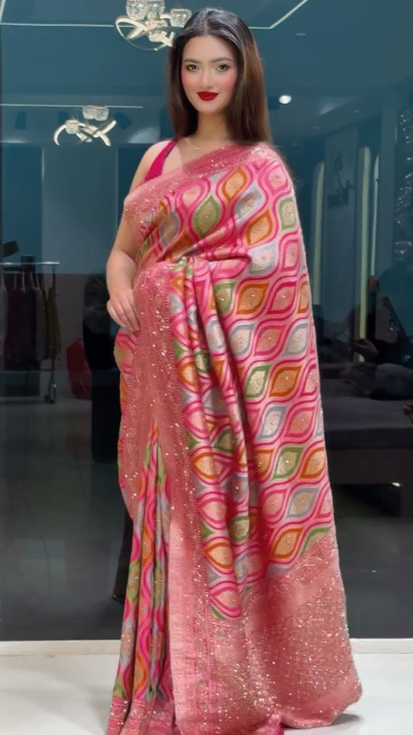 Exquisite Multicolor Silk Saree – A Timeless Elegance