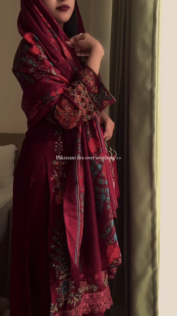 Royal Embroidered Jacquard Salwar Suit – A Classic Choice for Stylish Women - Image 3