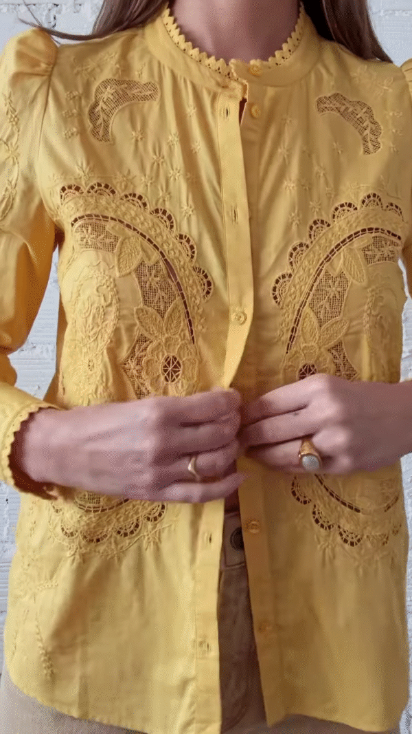 Boho-Inspired Embroidered Button-Down Shirt – Earthy Elegance in Every Stitch 🍂 - Image 3