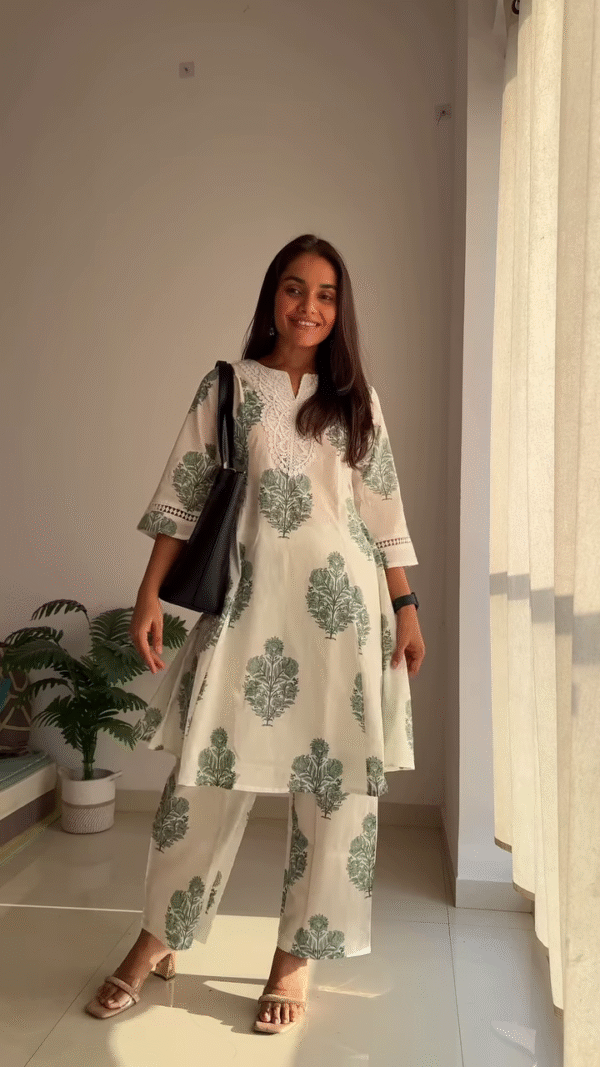 🌿 Everyday Grace: Pure Cotton Printed Kurta Set – Now in Multiple Colors 🌸 - Image 3