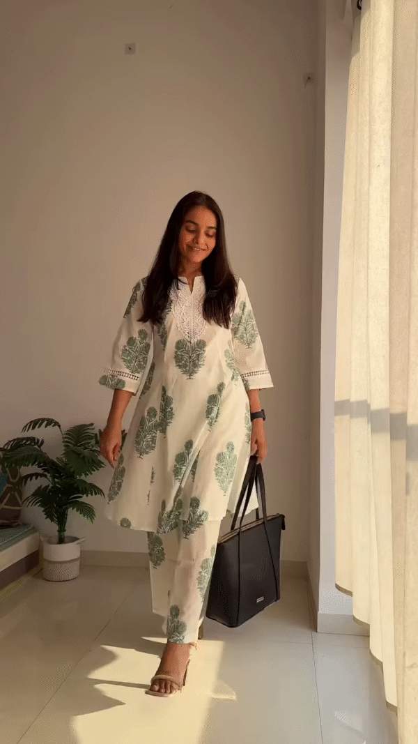 🌿 Everyday Grace: Pure Cotton Printed Kurta Set – Now in Multiple Colors 🌸 - Image 4