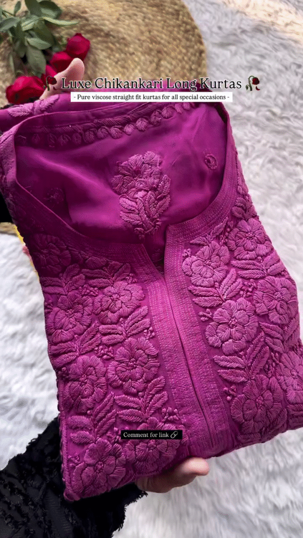 Luxe Chikankari Long Kurtas – Grace in Every Thread 🌸 - Image 2