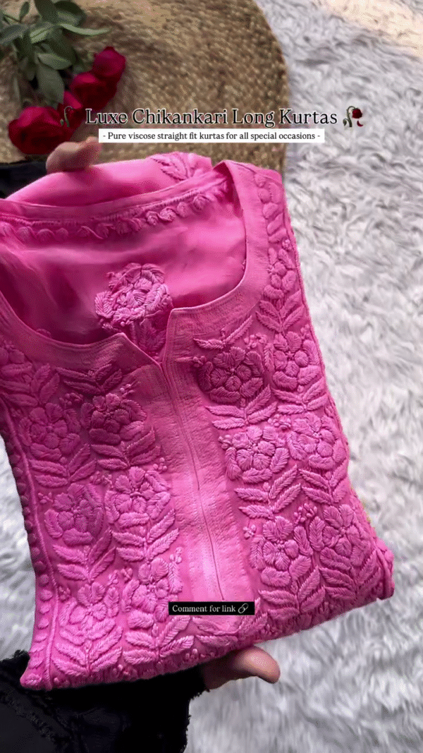 Luxe Chikankari Long Kurtas – Grace in Every Thread 🌸 - Image 3