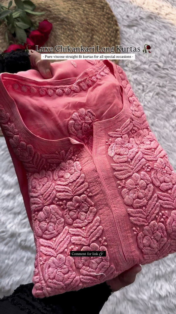 Luxe Chikankari Long Kurtas – Grace in Every Thread 🌸 - Image 5