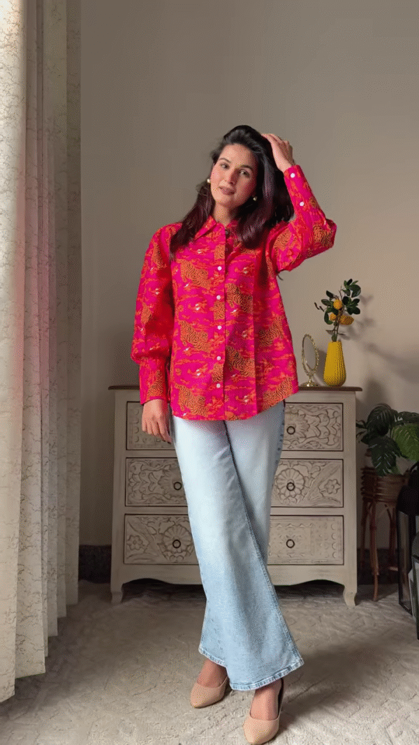 Bold & Colorful Pinterest-Inspired Printed Shirt Collection – Oversized Aesthetic Button-Downs in Multi-Color Styles with Unique Art Prints - Image 2