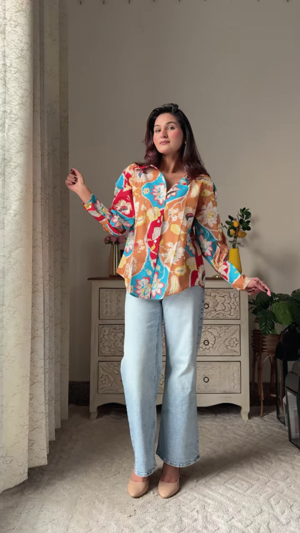 Bold & Colorful Pinterest-Inspired Printed Shirt Collection – Oversized Aesthetic Button-Downs in Multi-Color Styles with Unique Art Prints - Image 5