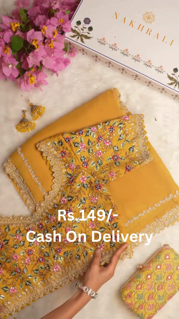 Mustard Yellow Floral Embroidered Ethnic Set – Regal Charm with Modern Grace