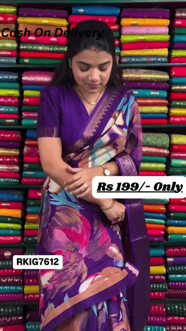 Elegant Tissue Silk Lace Border Purple Saree – A Perfect Blend of Grace and Luxury - Image 2