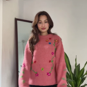 πΈ Cozy Bloom β Pink, Green & Gray Sweater Weather Magic πΏβ¨